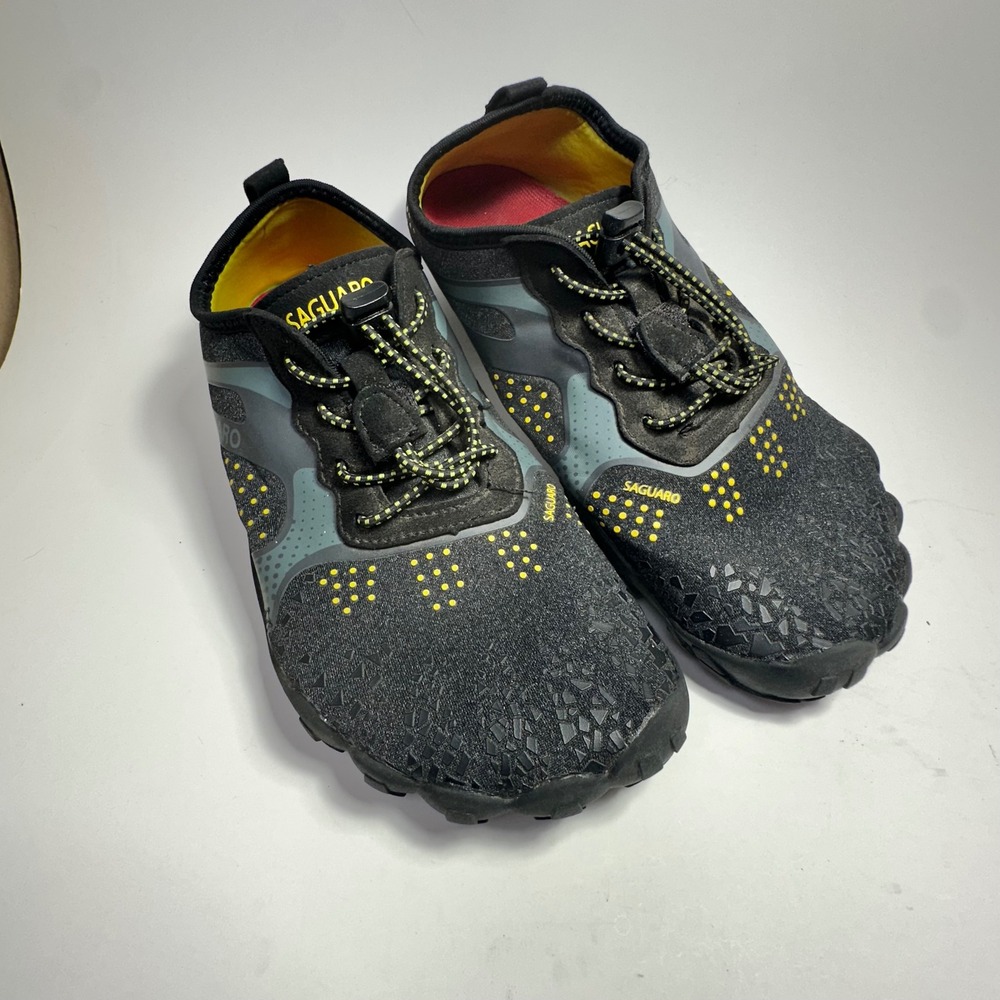 Saguaro Fast l Aqua Barefoot Shoes Black Grey Yellow Wide Toe Box Shoes EU 38